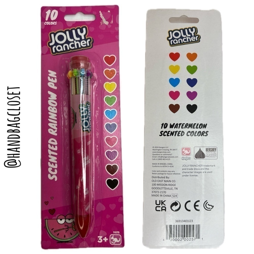 Jolly Rancher Watermelon Scented Rainbow Click Colored Pen